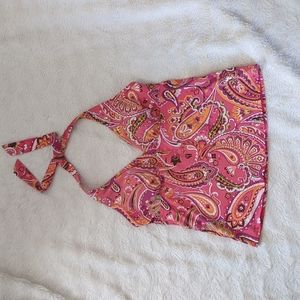 Lands End Pink Paisley Tankini Top Sz 6 Swim suit